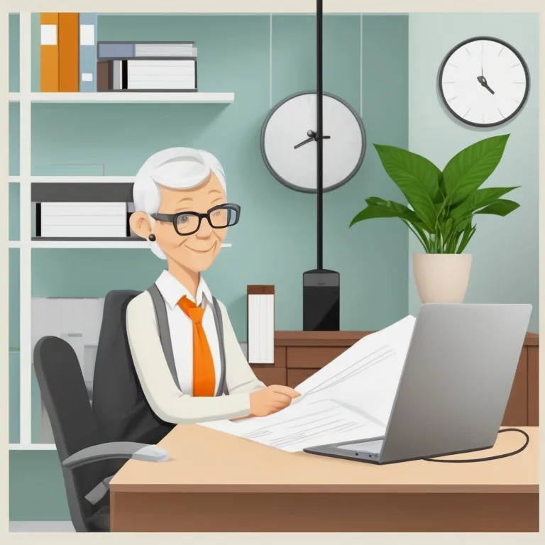 Satisfied retiree with documents