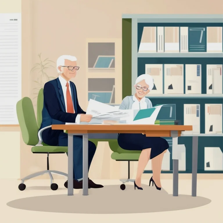 Illustration showing retirement document workflow